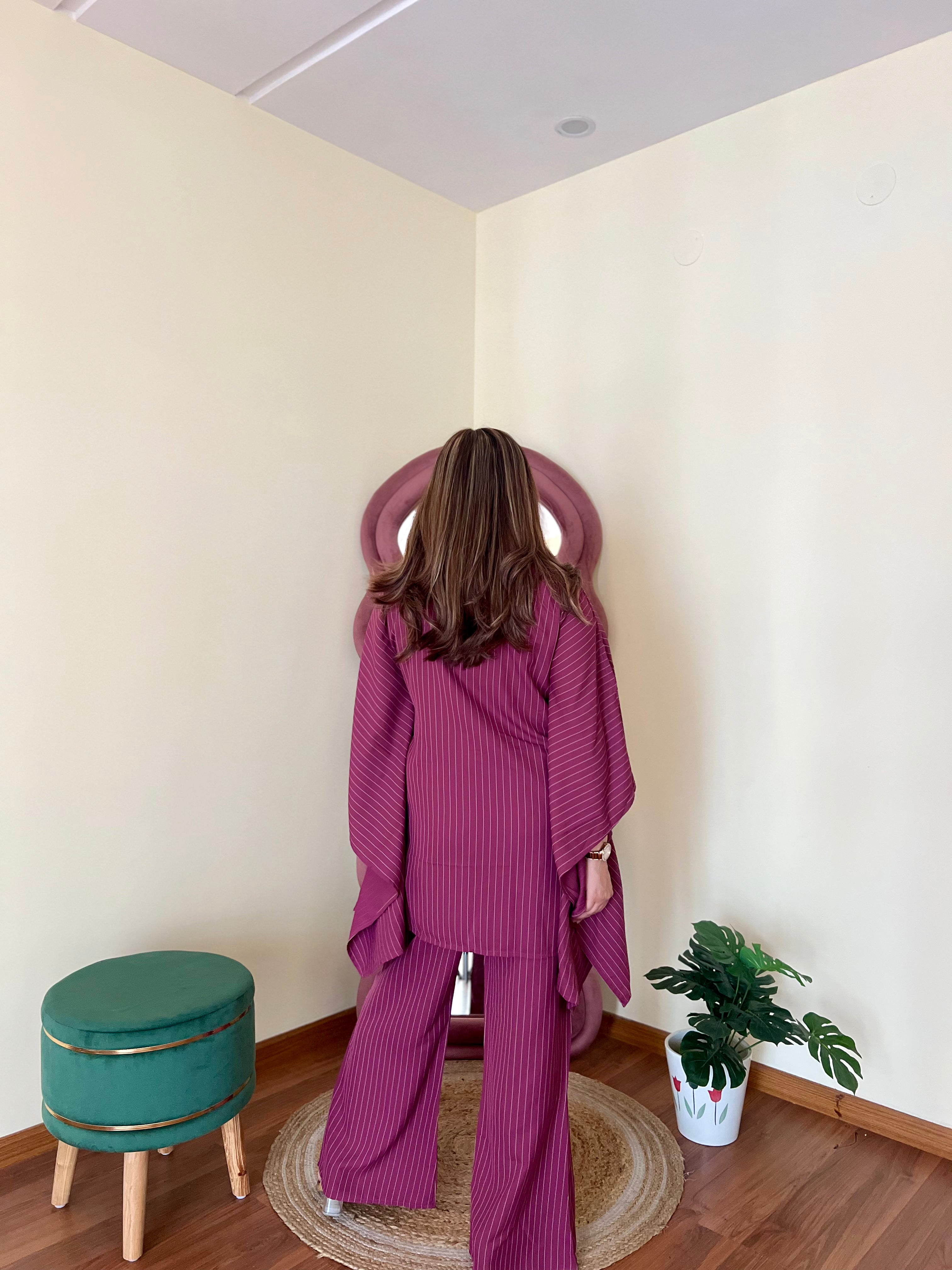 STRIPPED KAFTAN SET