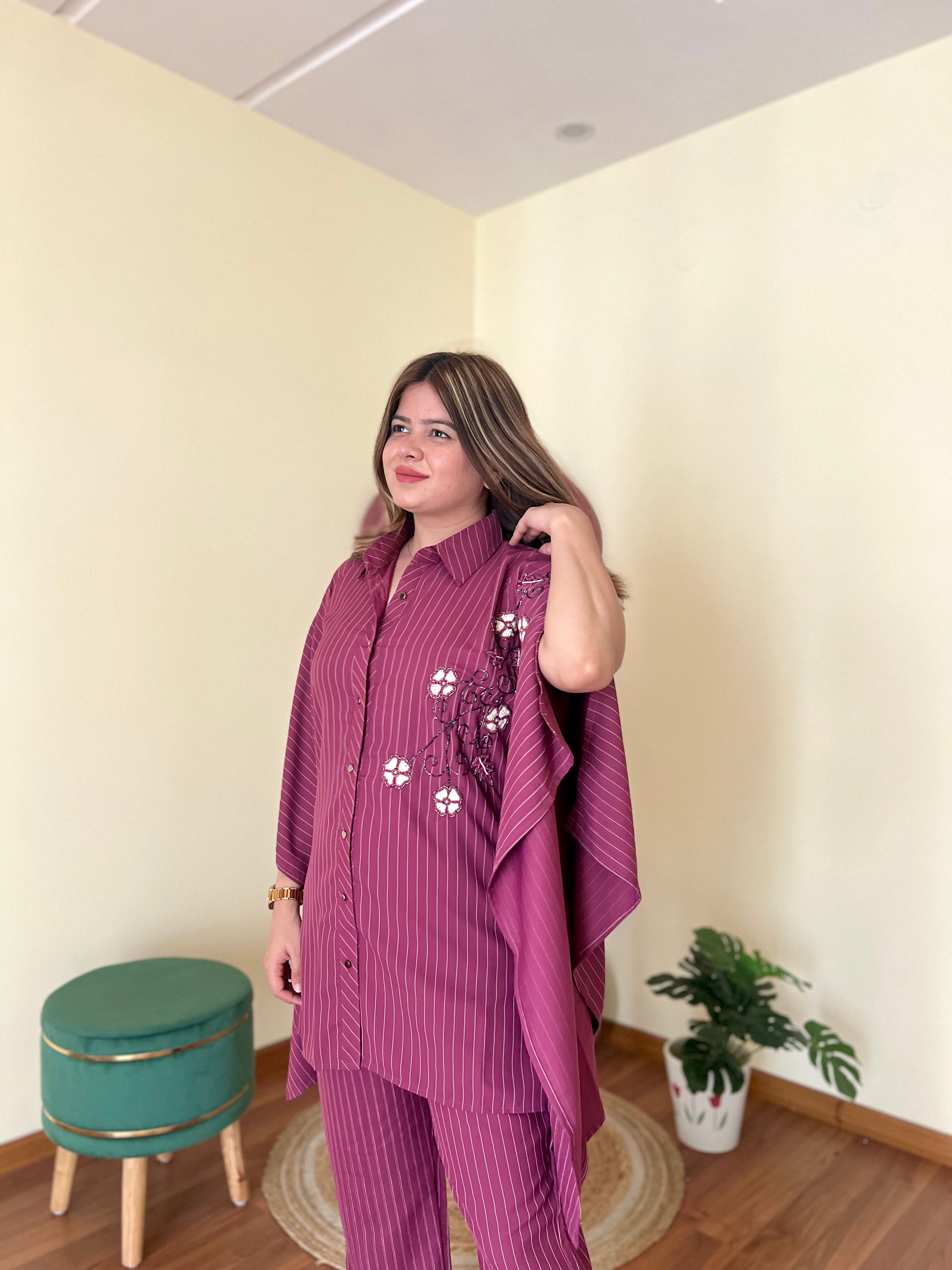 STRIPPED KAFTAN SET