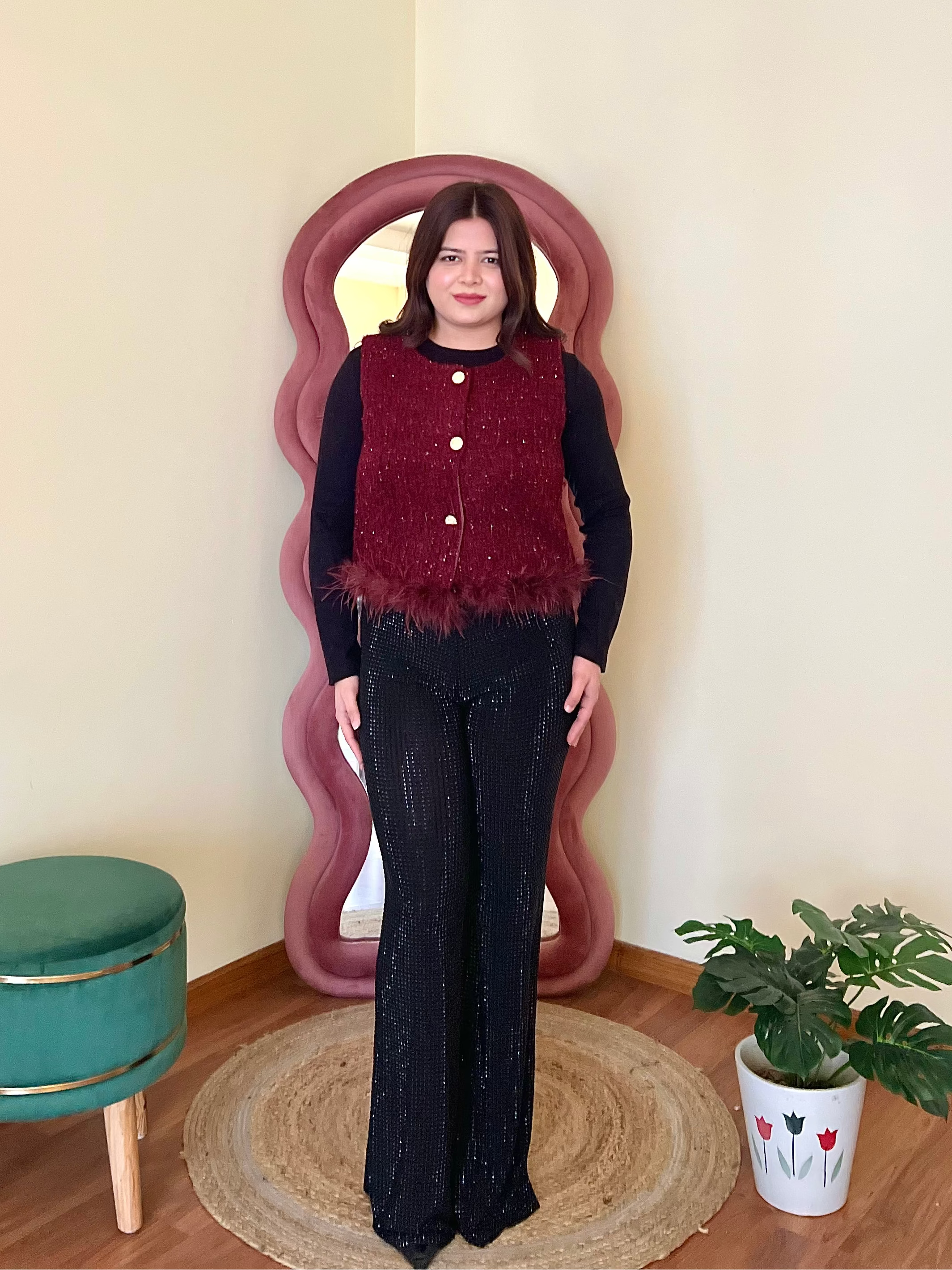 JACK STRAIGHT RHINESTONE PANTS