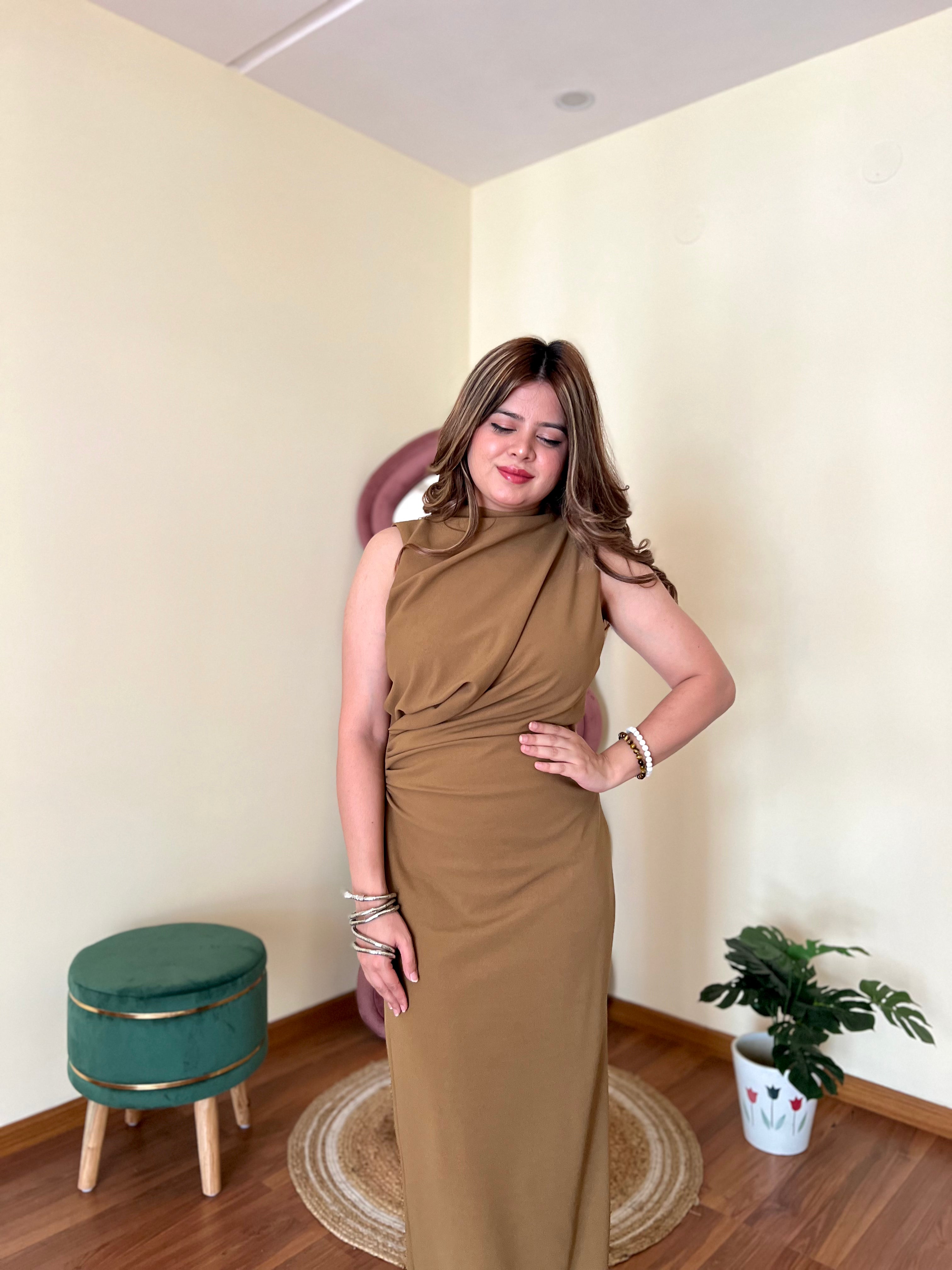 BUTTER MIDI DRESS