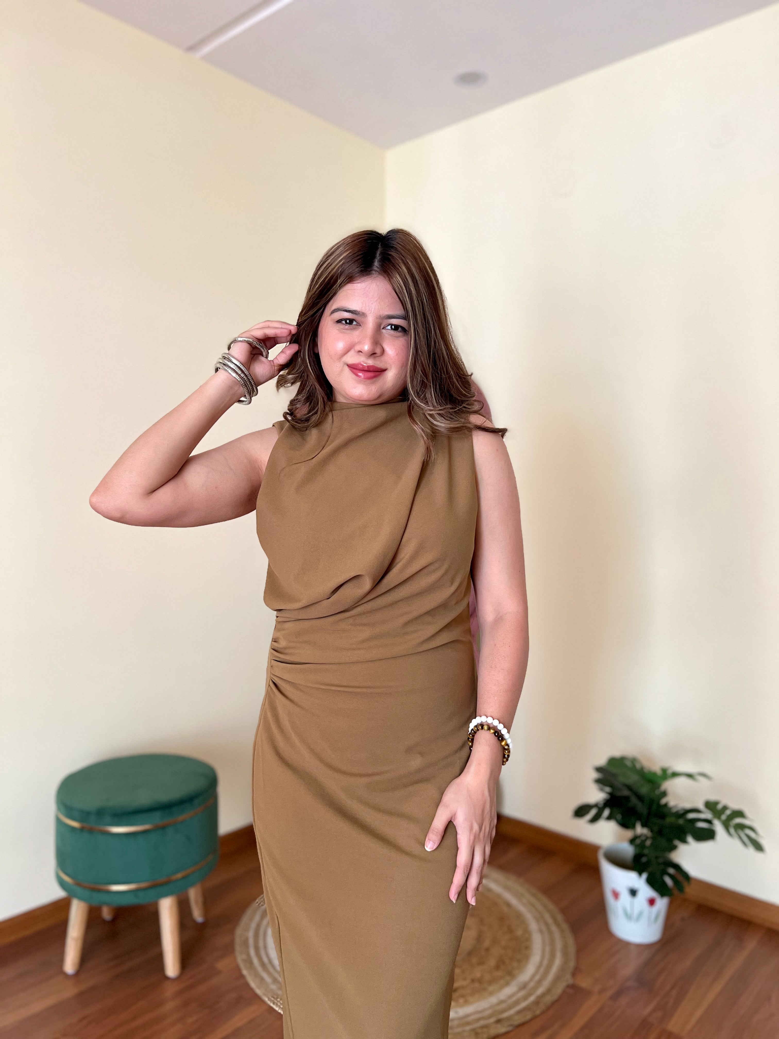 BUTTER MIDI DRESS