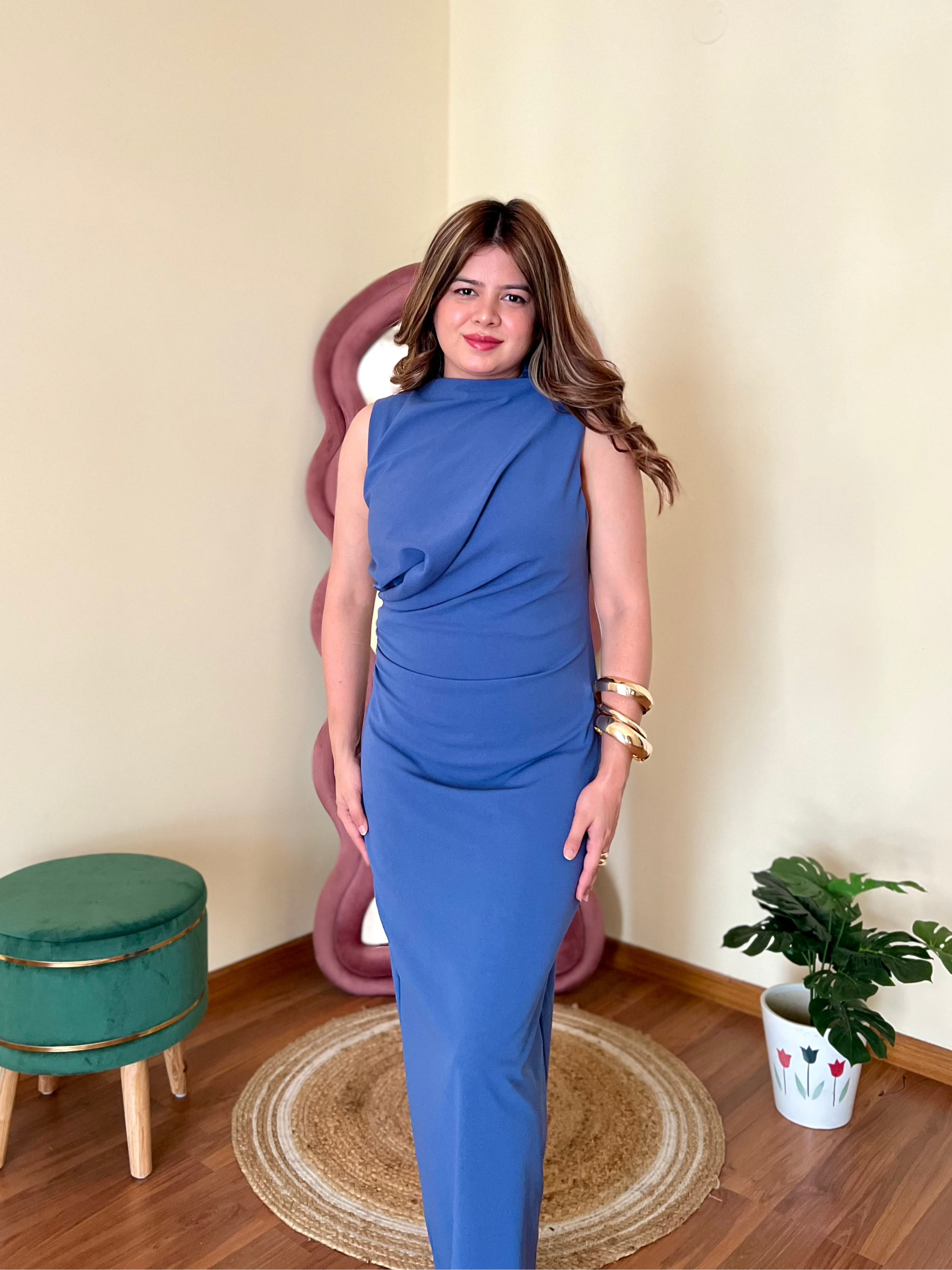 BUTTER MIDI DRESS