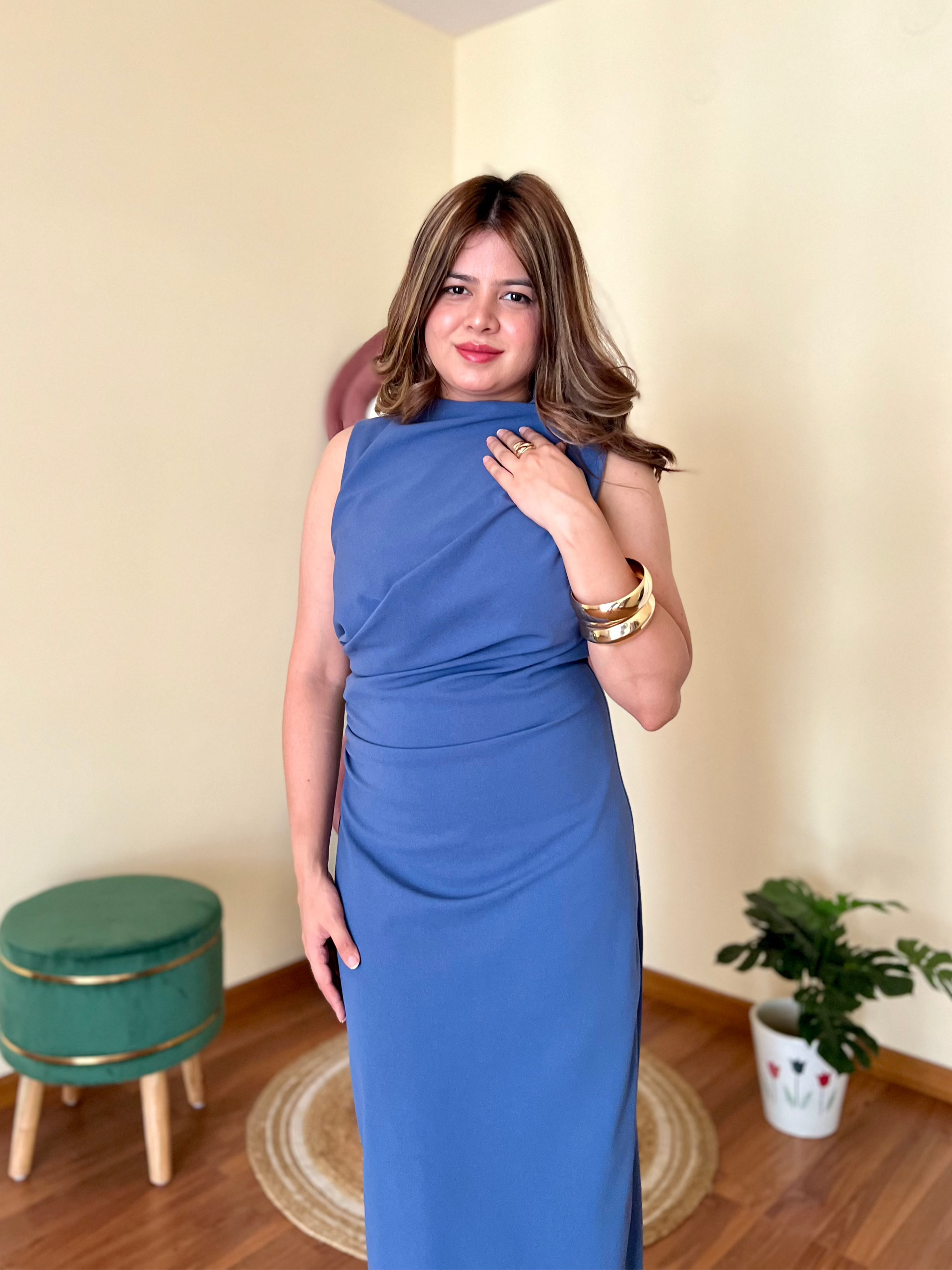 BUTTER MIDI DRESS
