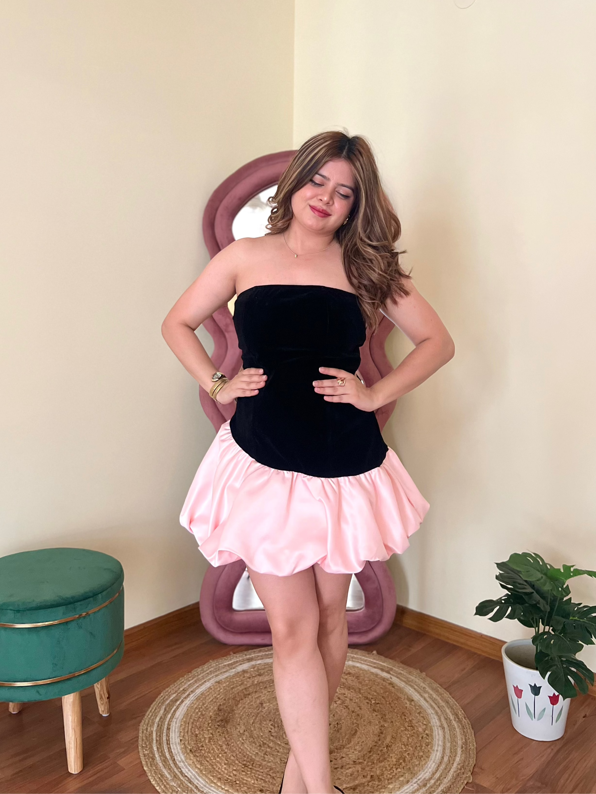 SERIN VELVET TUBE DRESS