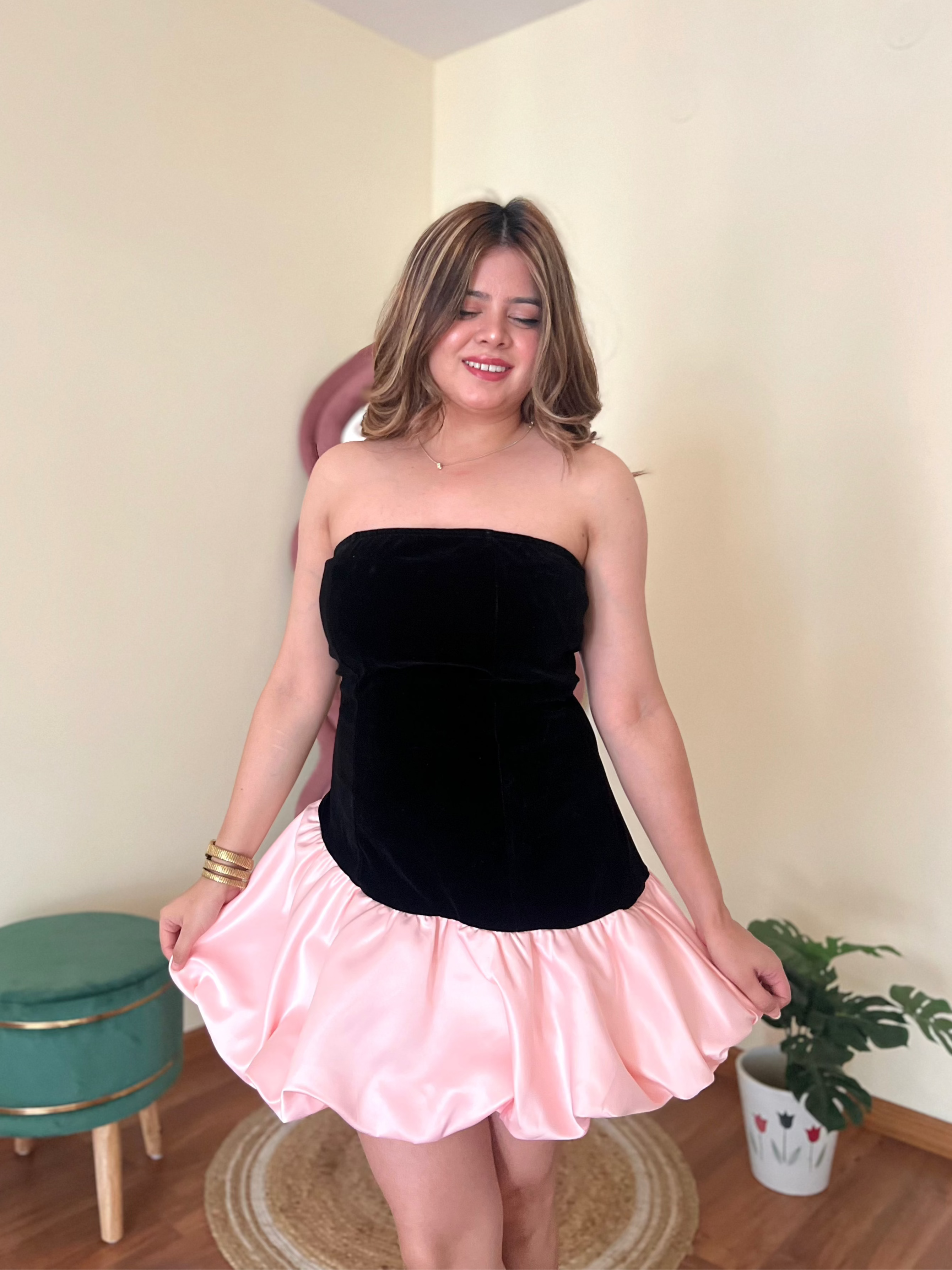 SERIN VELVET TUBE DRESS