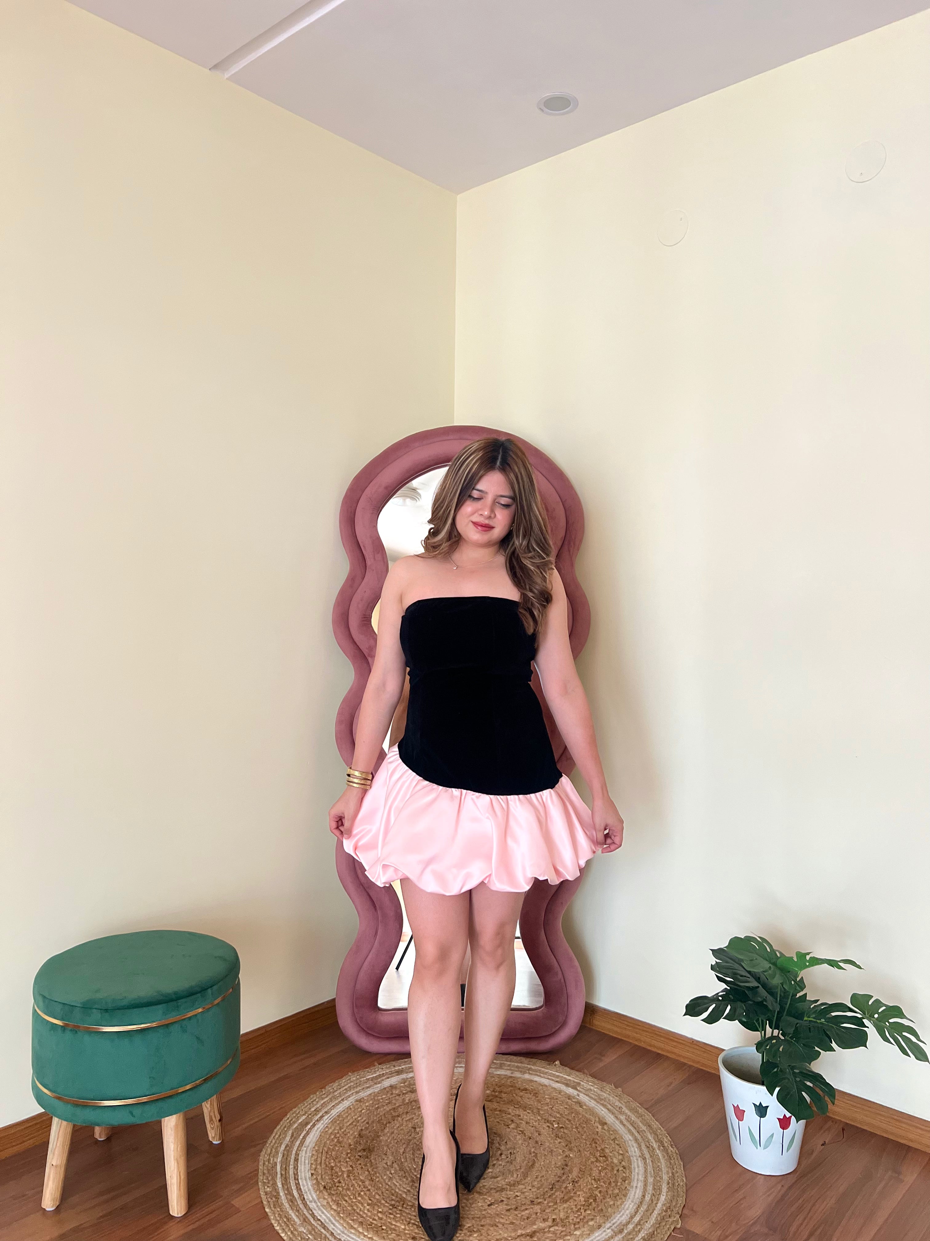 SERIN VELVET TUBE DRESS