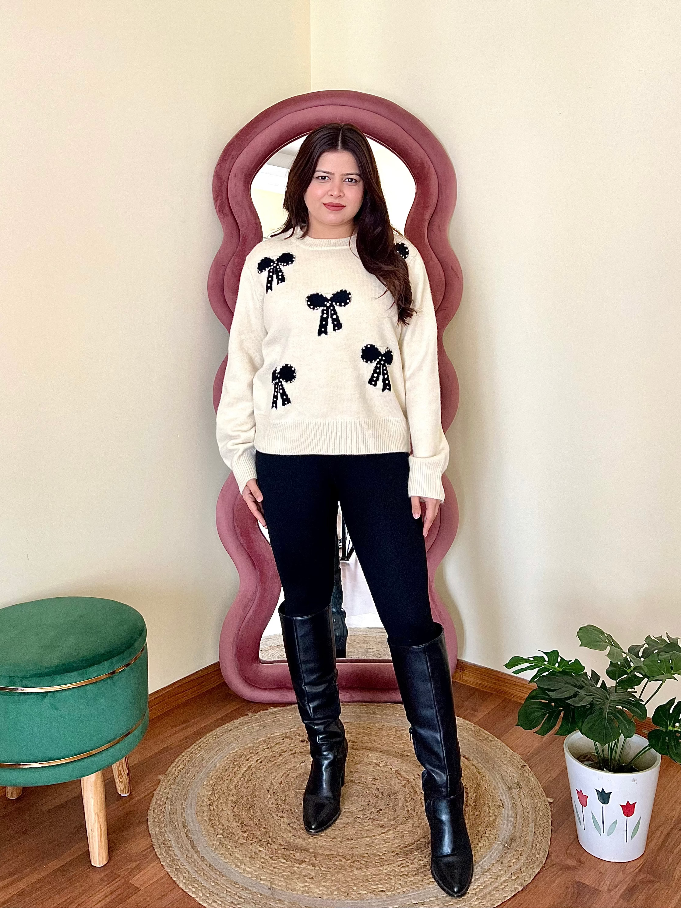 GEMMA WOOLEN BOW SEATER