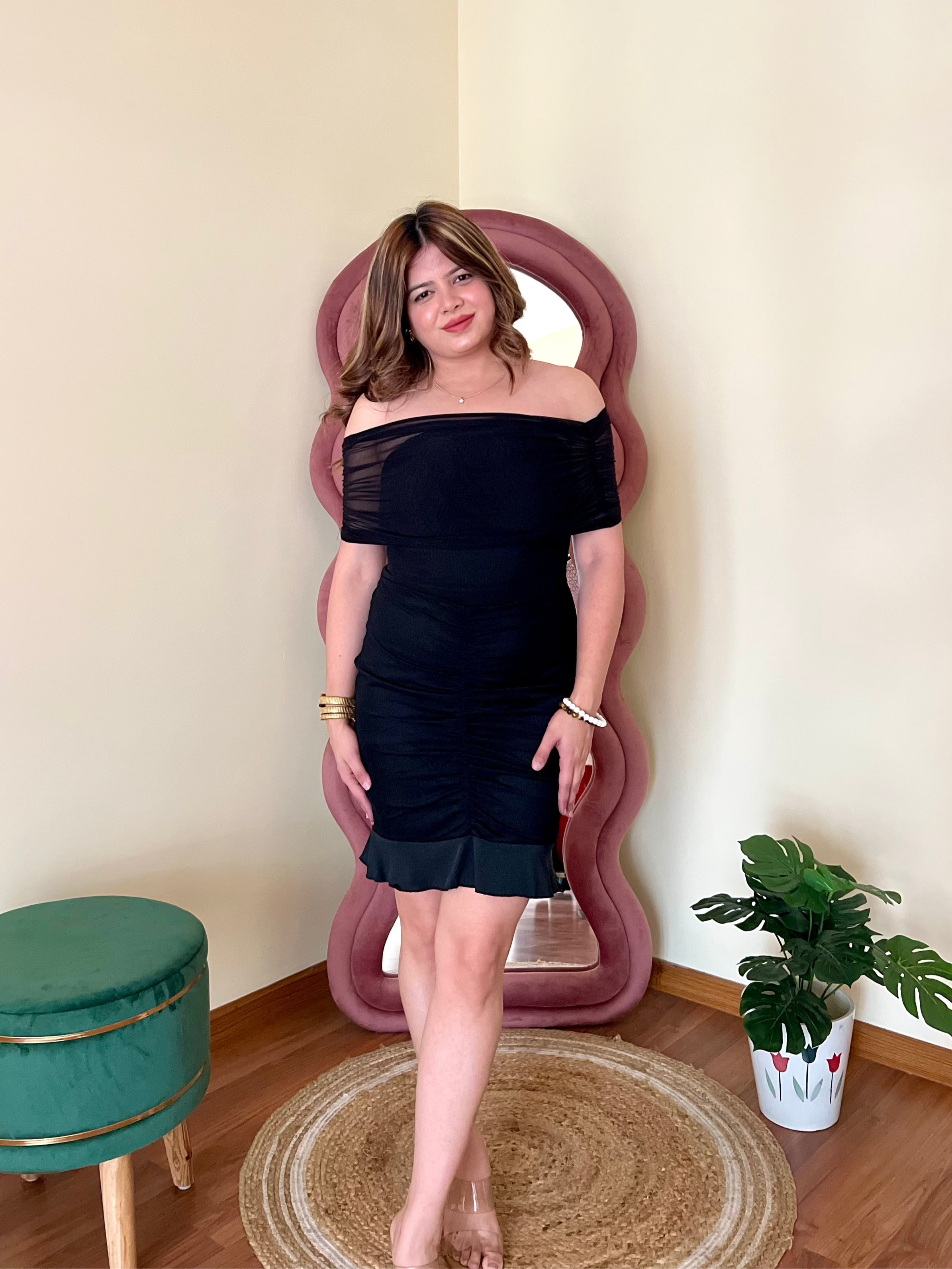 CHARM MESH 2PC DRESS