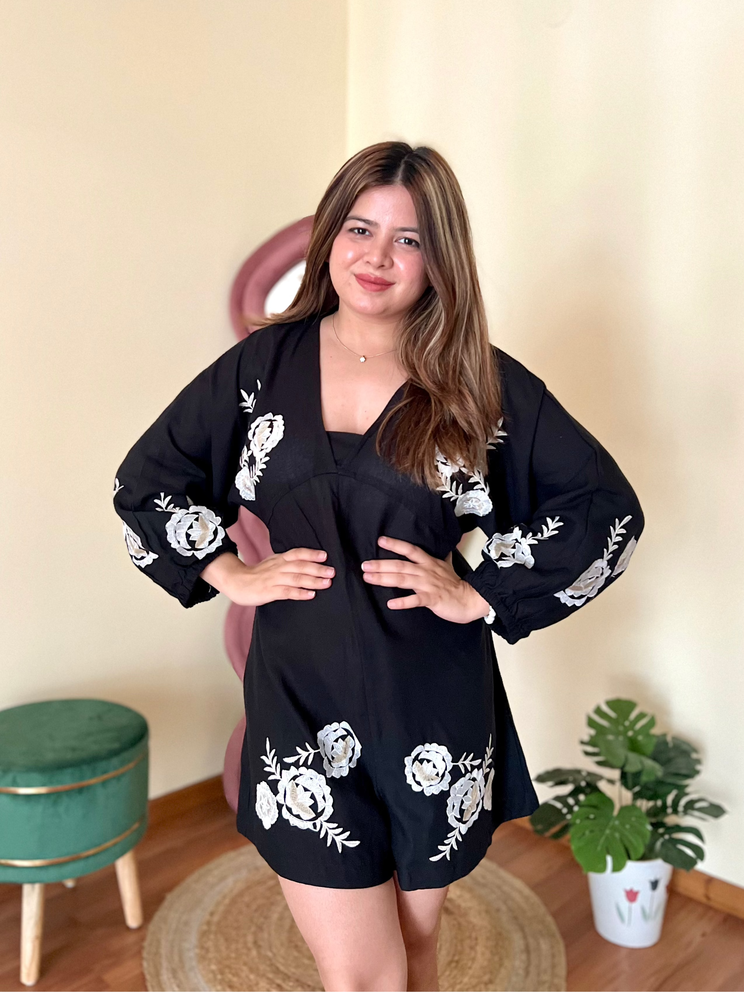 ALASKA EMBROIDERED PLAYSUIT