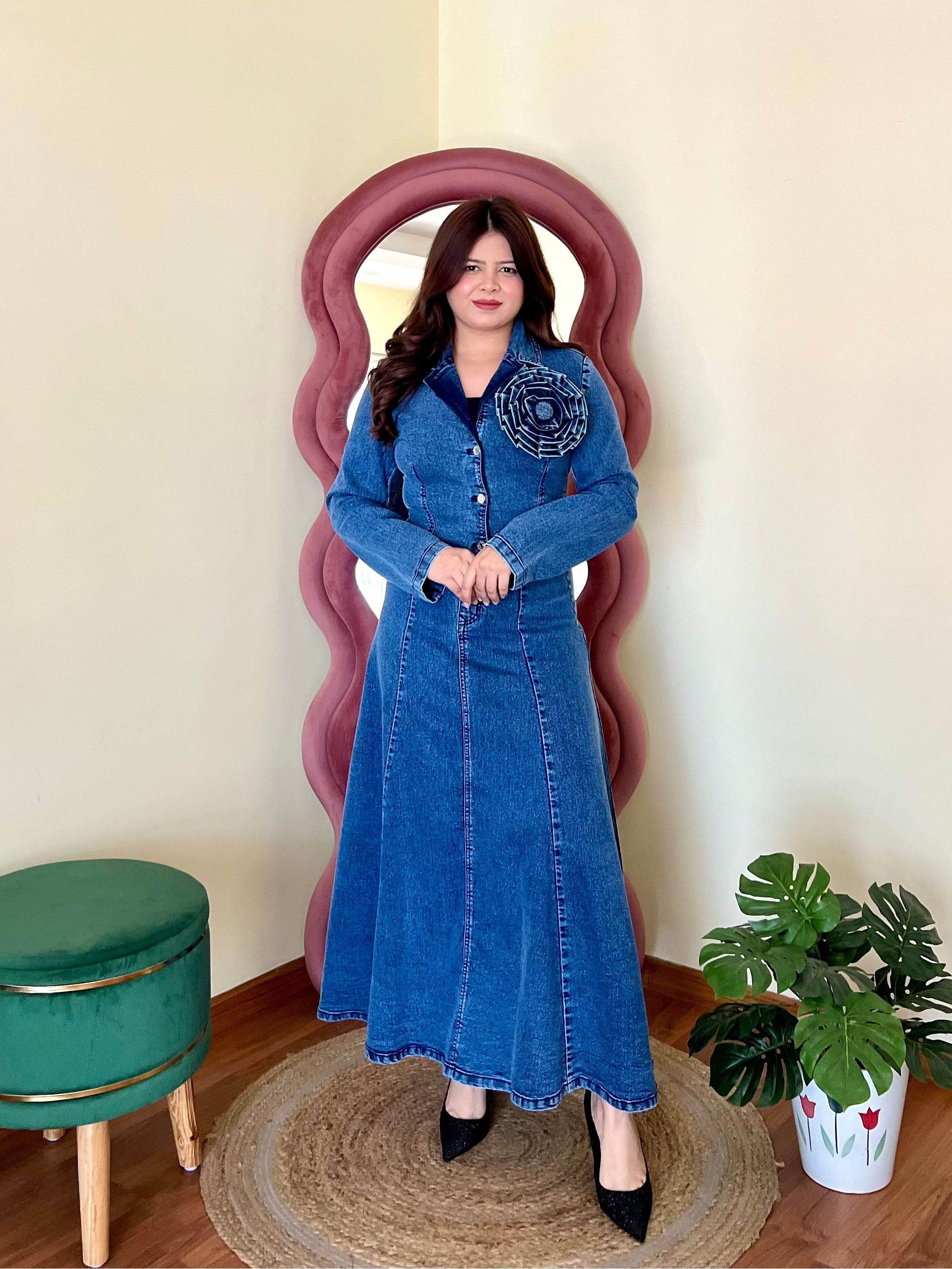 VERO DENIM SKIRT SET