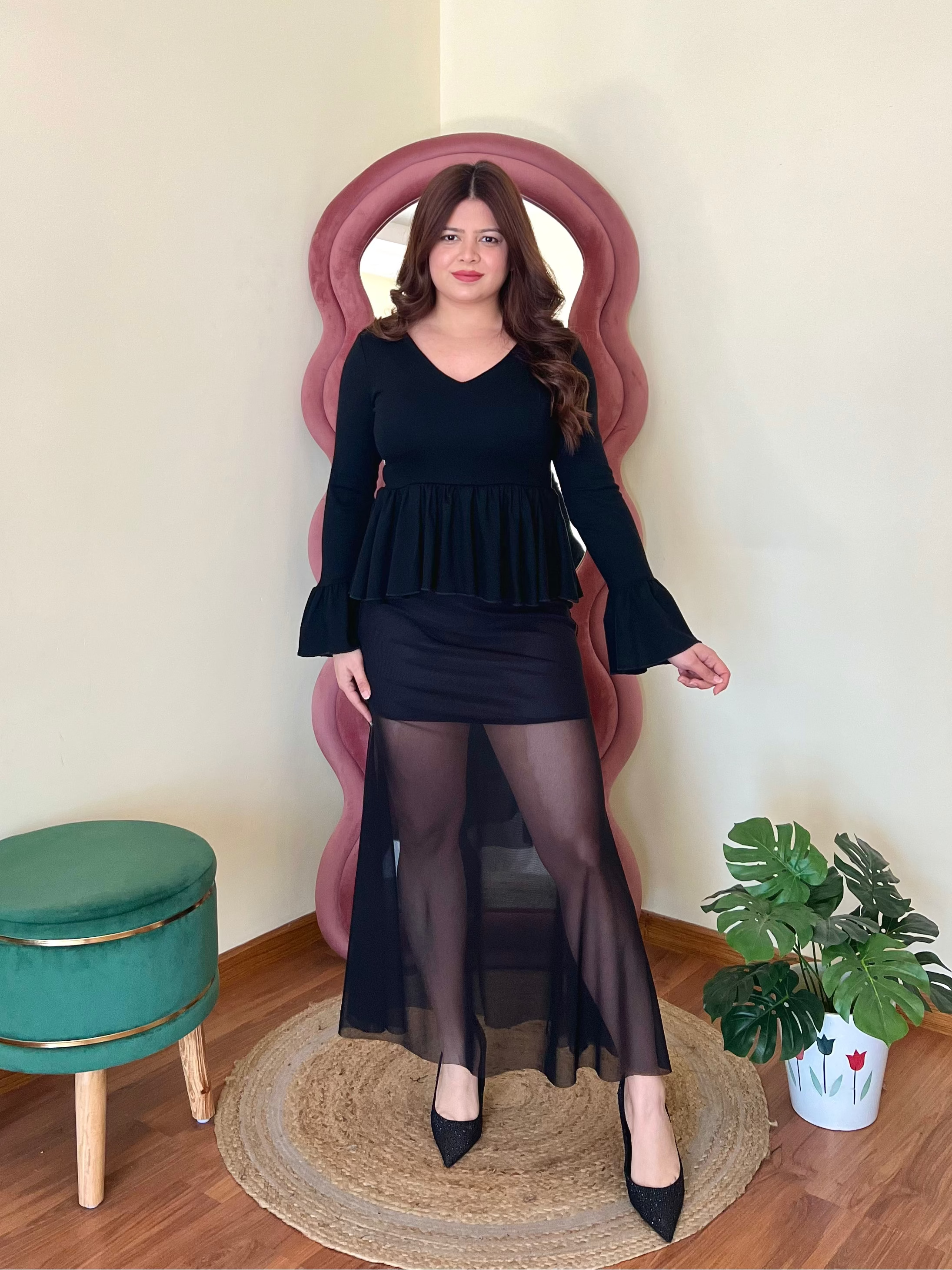 DELLA PEPLUM DRESS