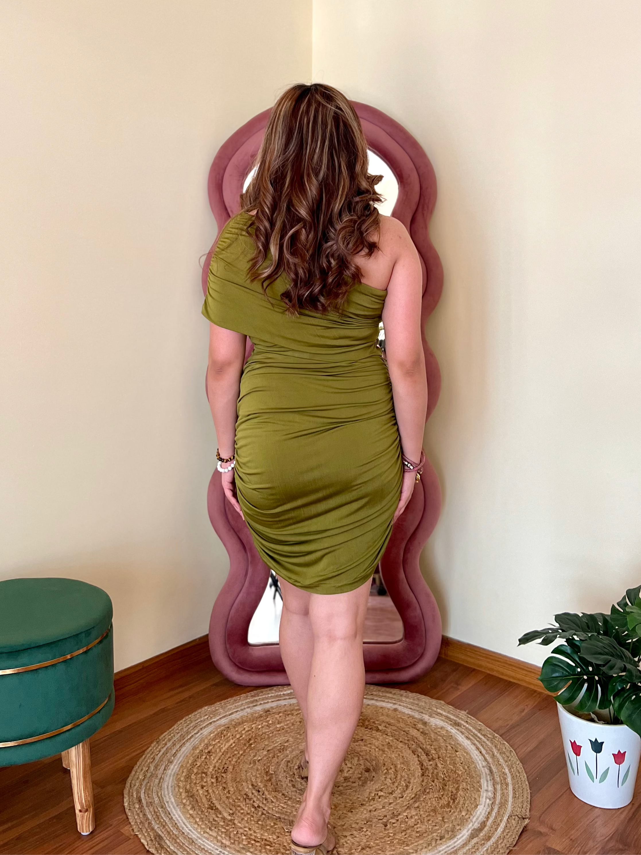 EMERALD 1 SHOULDER DRESS